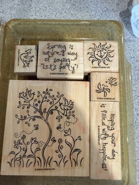 Stampin' Up! Wood Block Stamp Set — Black Ink Impressions